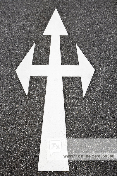 Arrow signs on the road