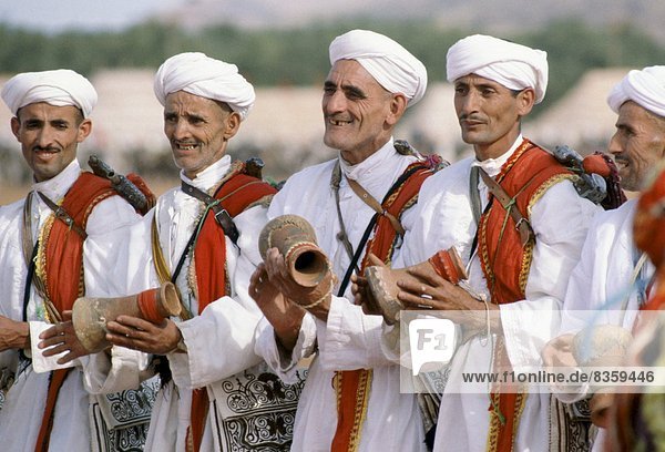 Musicians at traditional festival in Marrakesh  Morocco  North Africa
