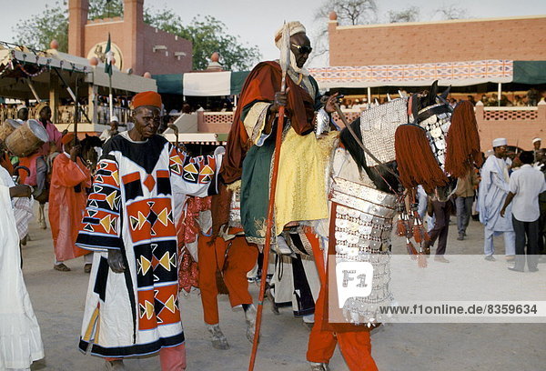 Nigerian chiefs at tribal gathering durbar cultural event at Maiduguri in Nigeria  West Africa