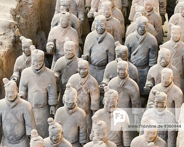 Terracotta warrior figures in the Tomb of Emperor Qinshihuang Xi'an Shaanxi Province China