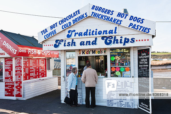 Fish And Chips Kiosk Facade West Bay  Jurassic Coast  Dorset  England