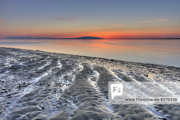 Muster Ecke Ecken Sonnenuntergang Horizont Sand gewellt pink