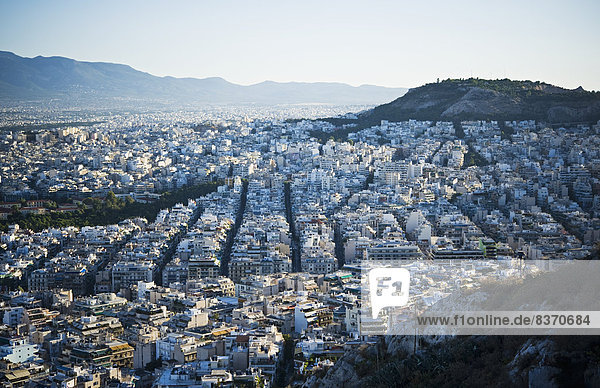 Athen Hauptstadt Stadtansicht Stadtansichten Sonnenaufgang Ansicht Griechenland