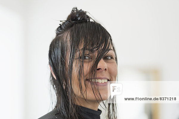 A Woman With Wet Hair Ready For A Haircut Locarno  Ticino  Switzerland