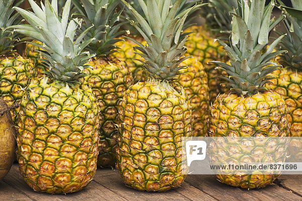 Vereinigte Staaten von Amerika  USA  Wasserrand  Frucht  verkaufen  Ananas  Hawaii  Norden  Oahu  Straßenrand