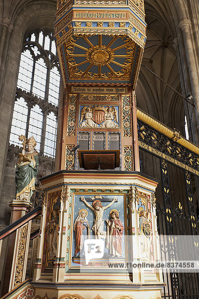Colourful Podium In Canterbury Cathedral Canterbury  Kent  England