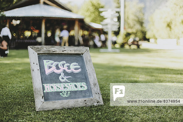 A Chalkboard Sign For Bocce And Horseshoe Games Pemberton  British Columbia  Canada