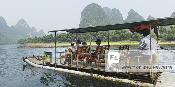 fahren  Tourist  Boot  Fluss  China  Guangxi