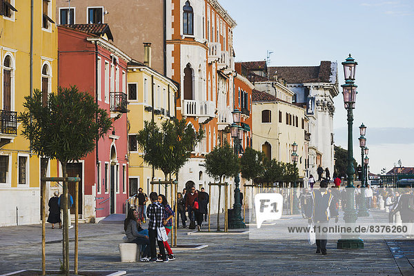 Pedestrians On The Street  Venice  Italy