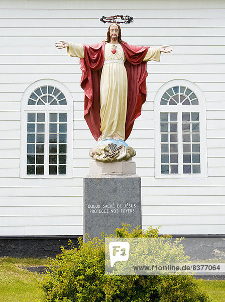 Außenaufnahme Kirche Statue Jesus Christus Christ Kanada katholisch Quebec