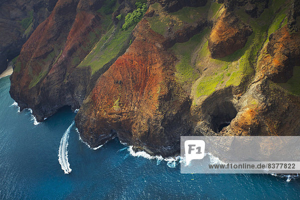 Vereinigte Staaten von Amerika USA Felsen Küste Insel Ansicht vorwärts Luftbild Fernsehantenne Hawaii hawaiianisch