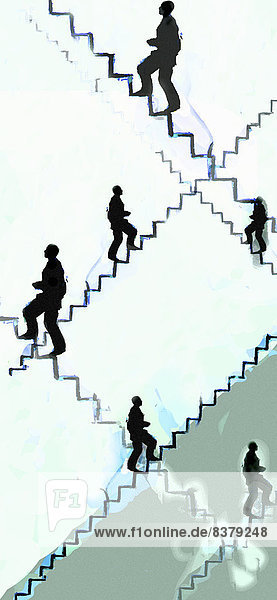Geschäftsmänner gehen Treppen hinauf