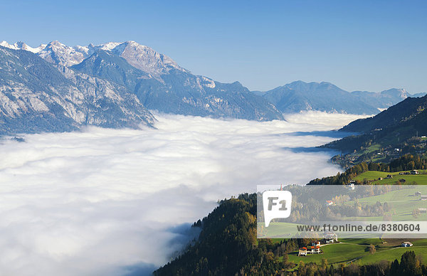 Low-hanging clouds near Weerberg  Tyrolean Lower Inn Valley  Tyrol  Austria