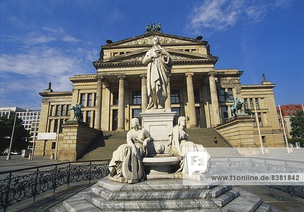 Statue of Friedrich Schiller and the Schauspielhaus  Gendarmenmarkt  Berlin  Germany