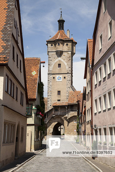 Altstadt mit Klingenturm  Rothenburg ob der Tauber  Franken  Bayern  Deutschland