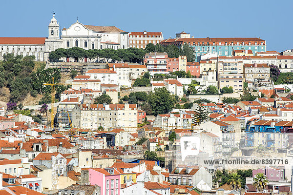 Lissabon Hauptstadt über Kirche Ansicht Alfama Ortsteil Kloster Portugal