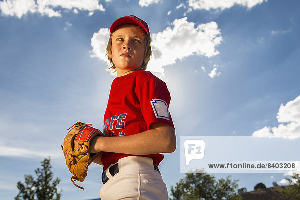 Außenaufnahme  Europäer  Spiel  Junge - Person  Baseball  freie Natur