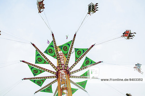 Low angle view of fairground ride