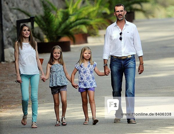The Princes of Spain Felipe and Letizia visit a farm with their daughters Leonor and Sofia.