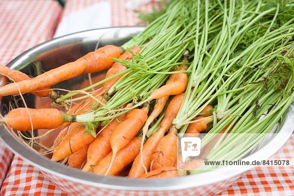 Schale mit frischen Karotten