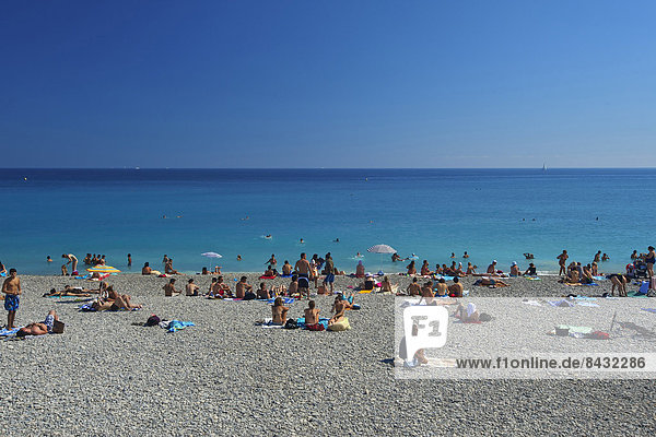 Außenaufnahme Frankreich Europa Tag Strand Küste Freundlichkeit Cote d Azur Mittelmeer