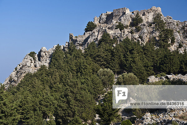 Europa ruhen Wand Meer Festung Antiquität Ruine Insel übrig Griechenland Verfall Erinnerung Ägäisches Meer Ägäis griechisch Mittelmeer alt Rest Überrest