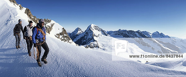 Bergsteigen Panorama Berg Seil Tau Strick Eis Gletscher Aletschgletscher