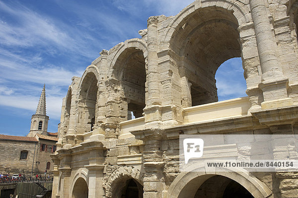 Außenaufnahme  Sehenswürdigkeit  Frankreich  Europa  Tag  Gebäude  niemand  Architektur  Geschichte  Provence - Alpes-Cote d Azur  Amphitheater  Arles  alt  römisch