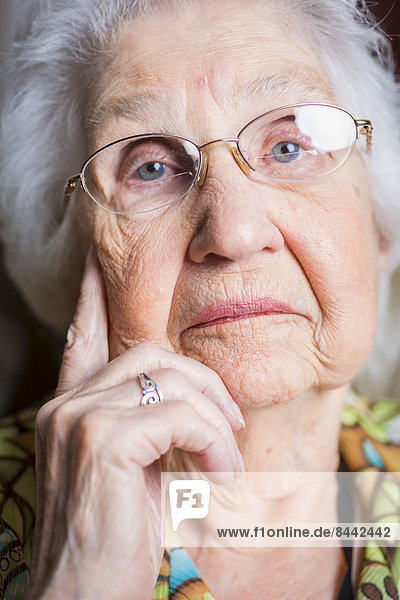 Portrait of aged woman  close-up