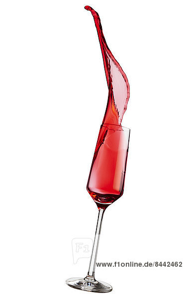 Red wine in champagne glass