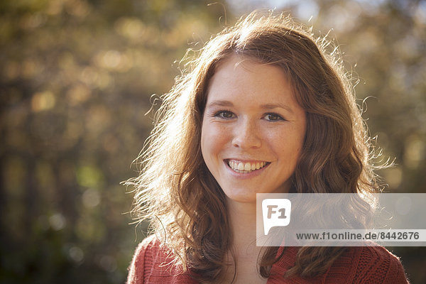 Portrait of happy young woman  close-up