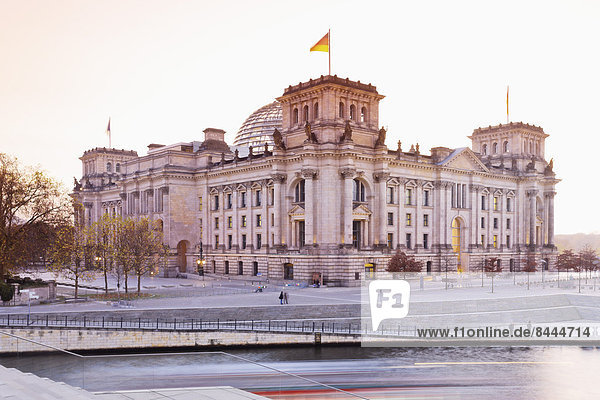 Germany  Berlin  View of Reichstag parliament building in the evening