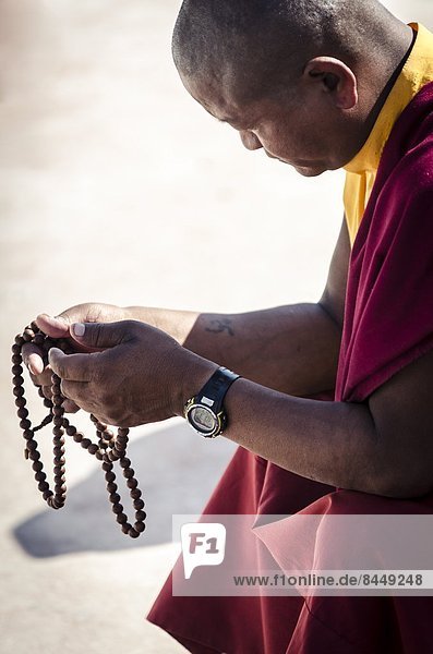 benutzen  Gebet  fünfstöckig  Buddhismus  Asien  Mönch  Nepal
