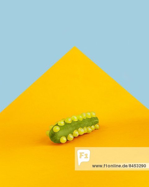 Figure made of cucumber and corn
