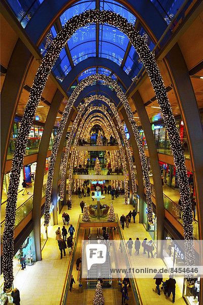 Christmas decorations in the Europa Passage shopping centre  Hamburg  Germany