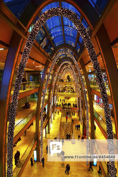 Christmas decorations in the Europa Passage shopping centre  Hamburg  Germany