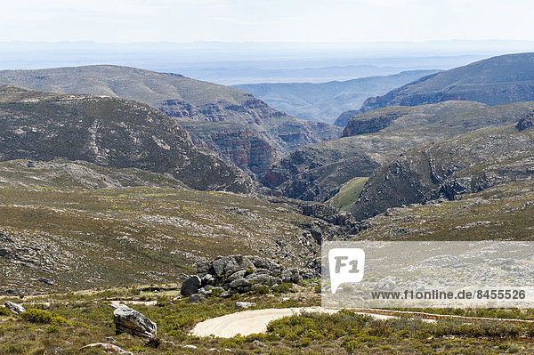 Ausblick vom Swartberge Gebirge  UNESCO-Weltnaturerbe  Westkap  Südafrika