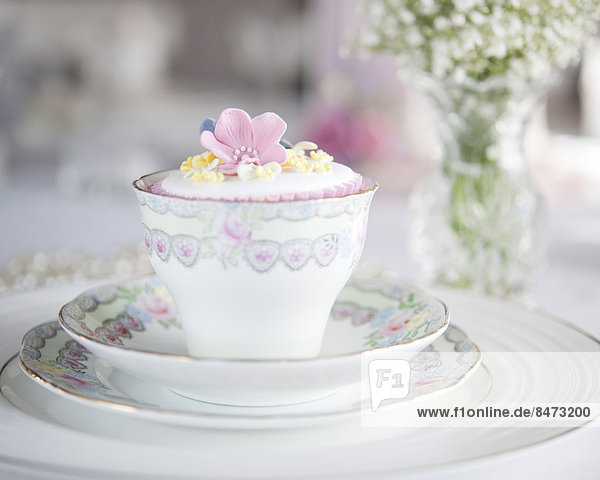Blume weiß Eis Blumenvase cupcake