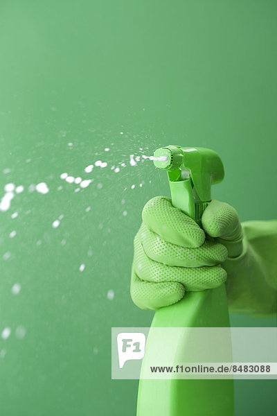 Spritzer  grün  Handschuh  Flasche  Gummi