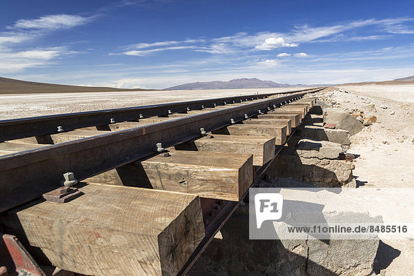 Eisenbahnschienen  Altiplano-Hochland  Anden  Bolivien