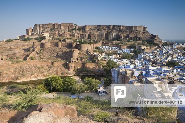 The Blue City of Jodhpur  Western Rajasthan  India  Asia