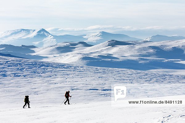 überqueren  Frau  Skisport  2  Lappland  Kreuz  Schweden