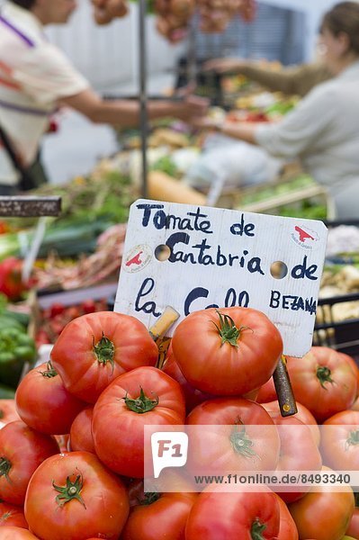 Lebensmittel  Tomate  verkaufen  Santander  Markt