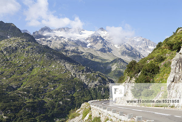Switzerland  Uri Alps  Susten Pass  Empty mountain road