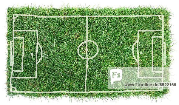 Doodle Soccer Field Isolated on White Background.