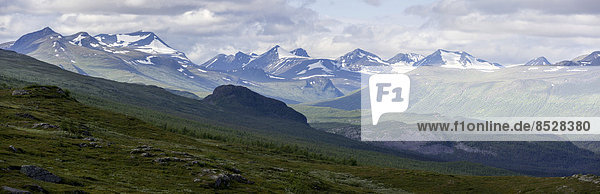 Panorama vom Prinskullen  Kvikkjokk  Norrbottens län  Schweden