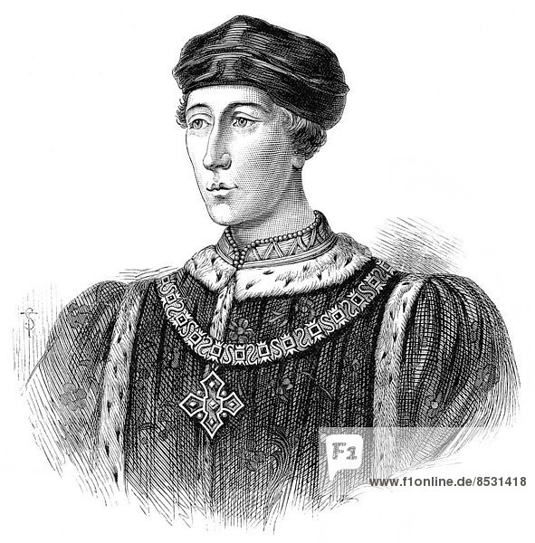 Porträt von Heinrich VI.  Henry VI.  1421 - 1471  König von England 1422-1461 und 1470-1471