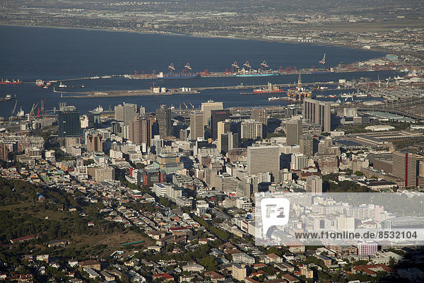 Hochhäuser des Central Business District  vom Lions Head aus  Kapstadt  Westkap  Südafrika