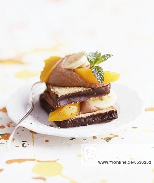 Sweet sandwich with chocolate mousse