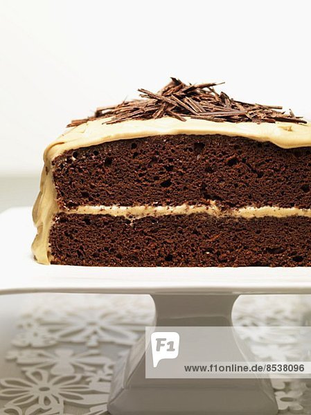 Chocolate and carrot cake with grated chocolate